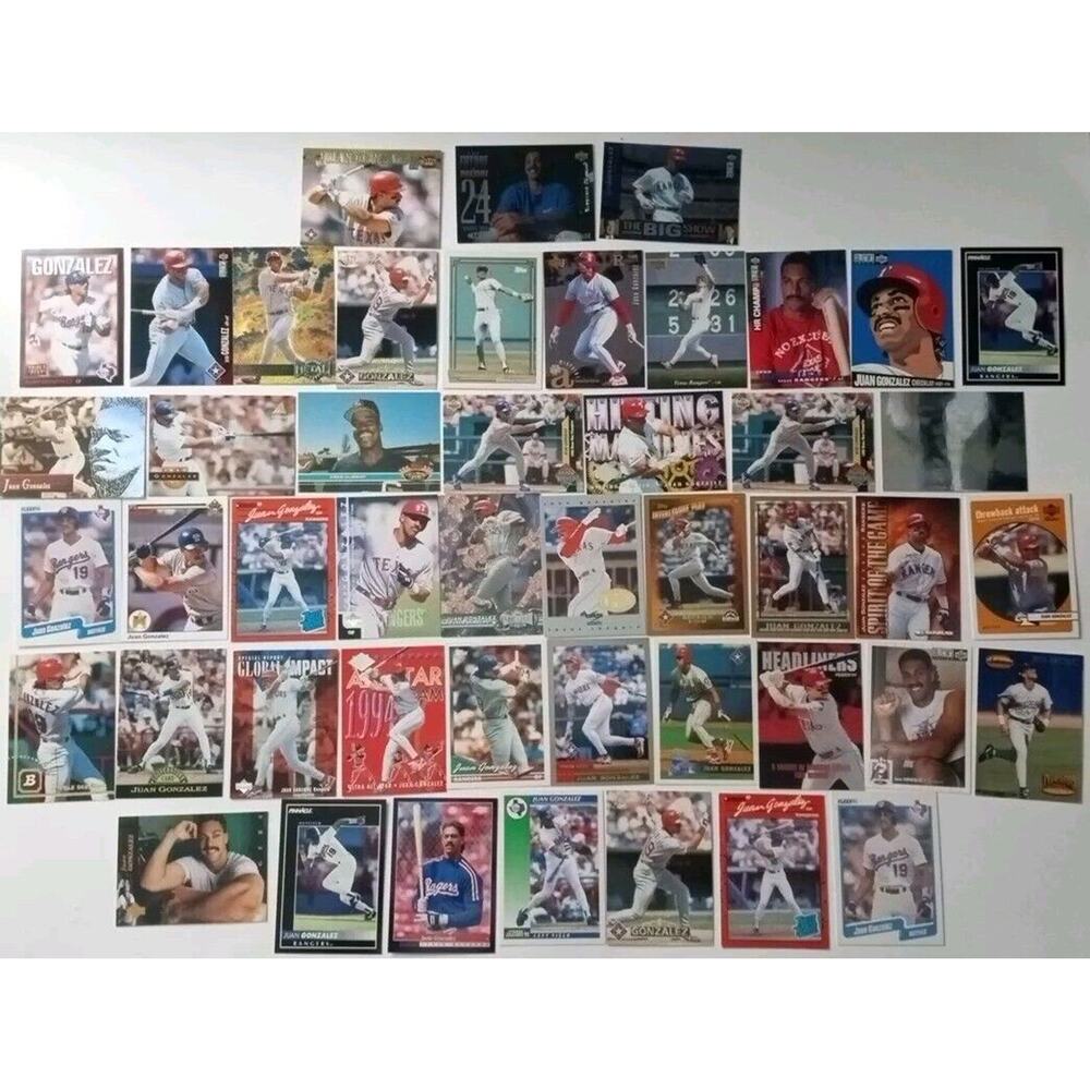 Lot Of 47 Juan Gonzalez Baseball Cards HOF Rangers All-Star Topps Upper Deck